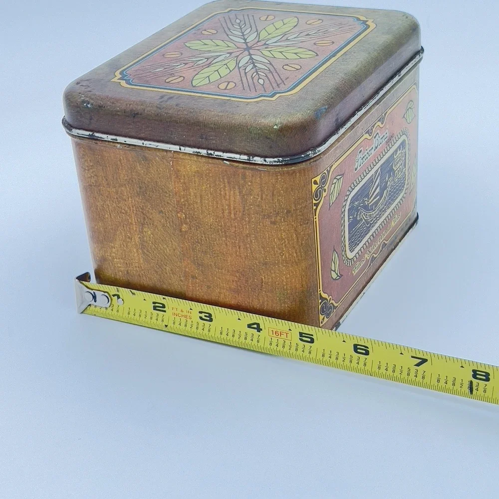 Cheinco Tin Tea‎ Canister  Tea Retro 70s 80s Lid Amber Blend Brass